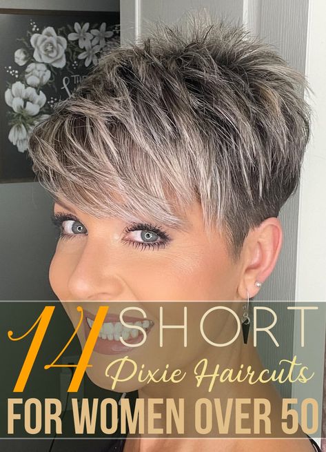 Short Pixie For Fine Hair Over 50, Pixie Hair For Fine Hair, Color Ideas For Pixie Haircuts, Short Stylish Haircuts For Women Over 50, Stacked Haircuts Short, Pixie Stacked Haircut, Pixie Haircut For Gray Hair, Short Hair Stacked In Back, Ladies Pixie Haircuts