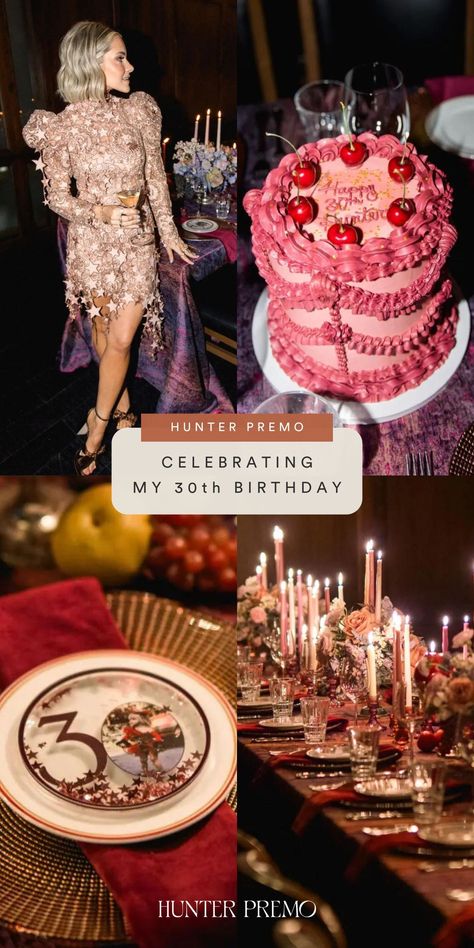 Need some inspo for your upcoming 30th Birthday celebration? Look no further! I've got you covered with some amazing theme ideas! Picture this: a cozy, whimsical, vintage-inspired party with a touch of texture. Dive into this blog post and discover all the fabulous decorations, stylish outfits, and juicy details. Prepare to make your 30th Birthday party one you won’t forget! Hunter Premo. 30th Birthday Ideas for Women 30th Glam Birthday Party Ideas, Studio 30 Birthday Party, 30s Bday Party Ideas, 30th Birthday Party Inspiration, 30 Bday Themes, 30rh Birthday Ideas, Luxury 30th Birthday Party, 33 Birthday Theme, Birthday Party Ideas 30th For Woman