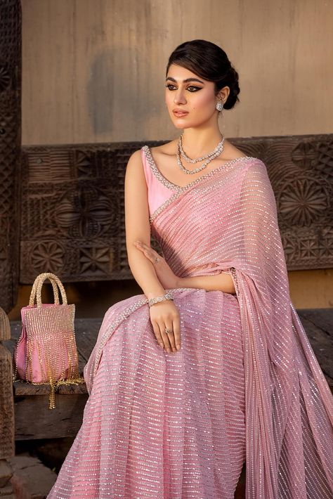 Baby pink saree