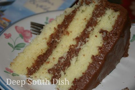 Yellow Cake Chocolate Frosting, 1234 Cake, Top Desserts, Homemade Yellow Cake, Yellow Cake Recipe, Deep South Dish, Yellow Birthday, Chocolate Buttercream Frosting, Cake Recipes From Scratch