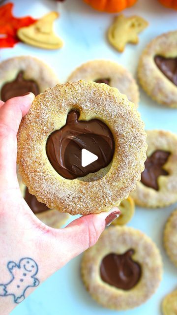 Maddison Koutrouba on Instagram: "Cinnamon Sugar Halloween Linzer Cookies 😋 Find the full recipe in my website, link in bio! 🤎" Linzer Cookies, Cinnamon Sugar, Cookies Recipe, Website Link, My Website, Cookie Recipes, Cinnamon, Link In Bio, Halloween