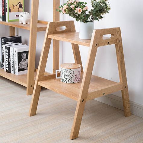 Online Shop Yidai home Nordic creative step stool ladder stool white oak wood stepladder dual ladder stool | Aliexpress Mobile Wooden Furniture Diy, Wood Stools, Cnc Furniture, Casa Vintage, White Oak Wood, Ladder Shelf, Wood Stool, Small Wood Projects, Shelf Design