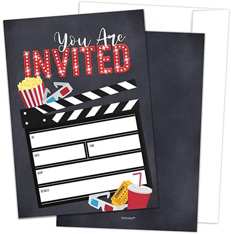 Hollywood Party Invitations, Hollywood Red Carpet Party, Red Carpet Invitations, Party Movie Night, Movie Party Invitations, Bollywood Theme Party, Movie Theme Birthday Party, Hollywood Birthday Parties, Movie Invitation