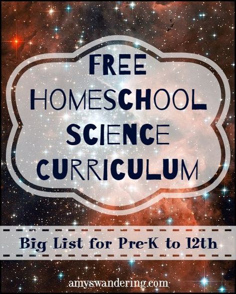 FREE Homeschool Science Curriculum (PreK to 12th) Homeschool Science Curriculum, Free Homeschool Curriculum, Homeschool Crafts, Homeschool Education, Homeschool Learning, Homeschool Kindergarten, Homeschool Lesson, Science Units, Science Curriculum