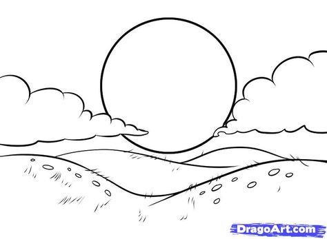 Hill Drawing Landscape, Hills Drawing Simple, Hill Drawing Simple, How To Draw Hills, Hills Drawing, David Drawing, Hill Drawing, Baby Painting, Dot Art Painting