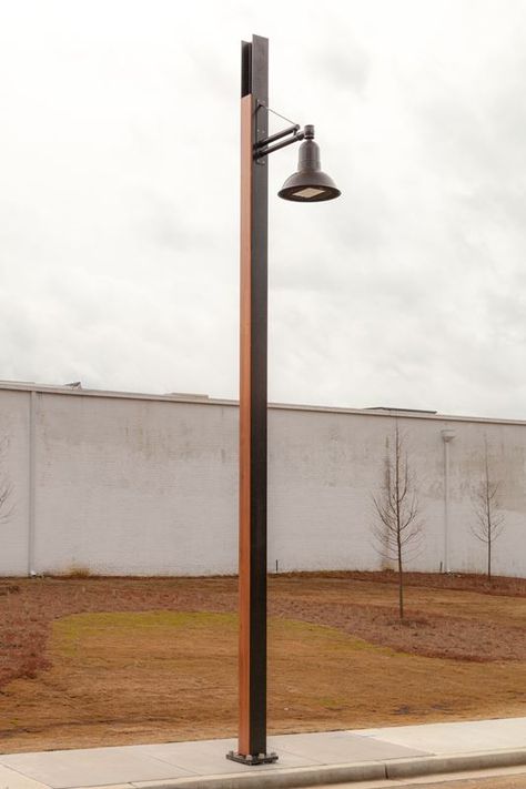 Beam - Outdoor Metal Light Pole - Structura Street Light Design, Driveway Lighting, Metal Beam, Outdoor Lamp Posts, Urban Lighting, Post Lighting, Modern Lighting Design, Light Pole, Street Lights