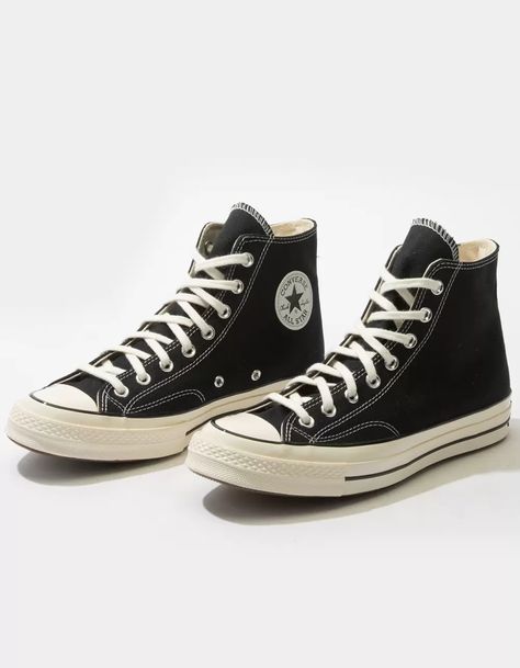 CONVERSE Chuck 70 Black High Top Shoes - BLACK/EGRET | Tillys Boty Converse, Dr Mundo, Converse Chuck 70 High Top, Black High Top Shoes, Shoes For School, Dr Shoes, Shoe Wishlist, Black Converse, Converse Chuck 70