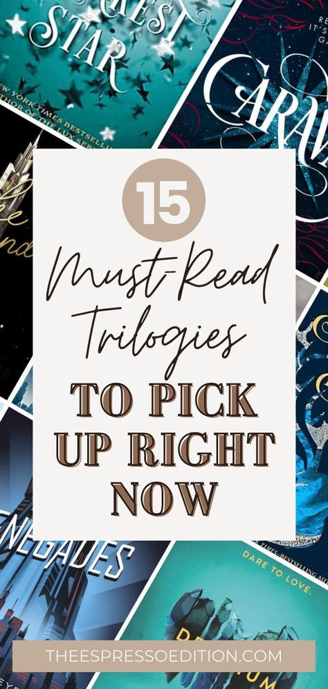 Trilogies are a great way to enjoy a series without as much commitment. Less books, but tons of story! My favorites can be found at theespressoedition.com | #trilogies #besttrilogies #trilogy #bookseries books to read in 2021 | best books | book recommendations | books | book club books | 2021 reading list | best books for young adults | best adult books | contemporary fiction | reading list | what to read | #readingchallenge #bestbooks Book Series For Adults, Best Trilogy Books, Audio Book Recommendations, Best Book Series For Women, Top Books To Read 2024, Book Trilogies, Books Series To Read, Best Book Series To Read, Book Series To Read