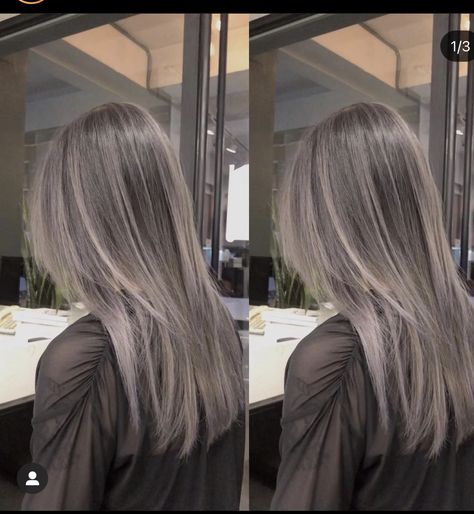 Grey Dyed Hair, Grey Hair Colour, Ash Gray Hair Color, Ash Blonde Hair Balayage, Balayage Hair Grey, Ashy Hair, Grey Blonde Hair, Grey Hair Dye, Silver Blonde Hair