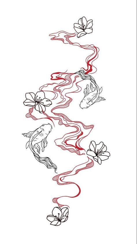 Koi fish tattoo -  #Fish #Koi #Tattoo Dope Spine Tattoos For Women, Koi Fish Tattoo On Thigh, Koi Fish Tattoo Design For Women, Koi Fish Back Tattoo For Women, Baddie Tats On Thigh, Unique Tattoo For Women, Koi Fish Tattoo Thigh, Flower Tattoos Thigh, Koi Fish Tattoo Back