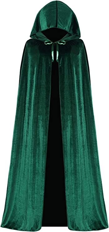 Sanderson Sisters Costumes, Sarah Sanderson Costume, Long Hooded Cloak, Green Cloak, Professor Mcgonagall, Cloak With Hood, Halloween Themed Party, Sister Costumes, Halloween Capes