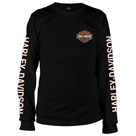 PRICES MAY VARY. 100% Cotton Imported Exclusive H-D Military Sales' custom design to honor Vietnam Veterans Genuine Harley-Davidson trademarked apparel 100% Cotton Black, Long-Sleeve T-Shirt Men's sizes MD-3X Men's long-sleeve crew neck t-shirt. Genuine Harley-Davidson trademarked apparel. Exclusive graphic created and licensed by H-D Military Sales designed to honor the service and sacrifice of our Veterans of the Vietnam War. 100% Cotton. Black. Men's sizes. Stylish Men, Military Bar, Harley Davidson Store, Harley Shirts, Harley Davidson Men, T Shirt Image, Vietnam Veterans, Crew Neck Tee, Black Long Sleeve