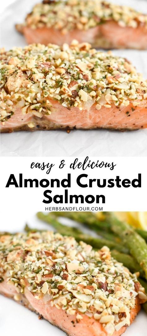 Nut Crusted Salmon Recipes, Low Cholesterol Baking, Almond Recipes Savory, Low Fat Salmon Recipes Healthy, Salmon Recipes For Diabetics, Salmon Crusted Recipes, Low Cholesterol Salmon Recipes, Low Fat Salmon Recipes, Low Sodium Fish Recipes