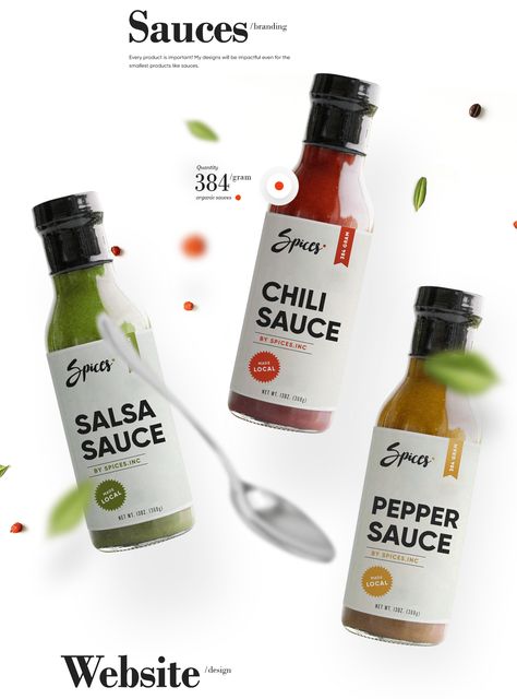 Hot Sauce Packaging, Spices Recipes, Spices Packaging, Honey Packaging, Jar Packaging, Bottle Design Packaging, Food Branding, Spice Labels, Food Graphic Design