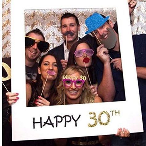 TOSSPER Fête d'anniversaire Heureux Cadre de 30 Ans Stand Vieux Joyeux Anniversaire Photo Booth Props Photo Décoration Party Supplies événement: Amazon.fr: Cuisine & Maison Photo Booth Props Birthday, 30th Bday Party, 30th Birthday Bash, 30th Party, Birthday Photo Booths, Birthday Photo Props, 30th Bday, Happy 30th, Photo Booths