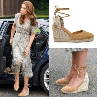 Kate Middleton in Castaner Carina 80 Tostado Espadrilles http://liketk.it/2Odsi #liketkit @liketoknow.it #LTKspring #LTKshoecrush Espadrille Heels Outfit, Castaner Espadrilles Outfit, Castaner Carina, Kate Middleton Shoes, Espadrilles Outfit, Kate Middleton Style Outfits, Bridal Maxi Dress, Castaner Espadrilles, Kate Middleton Outfits