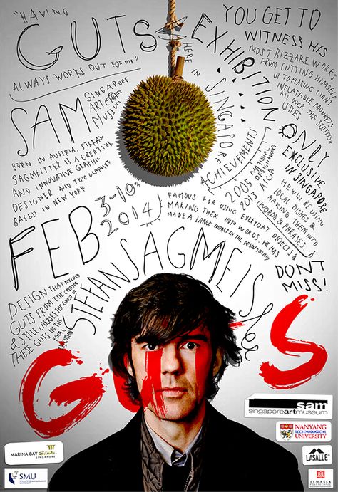 GUTS - Stefan Sagmeister on Behance Natural Home Remedies, Sagmeister And Walsh, Stefan Sagmeister, Milton Glaser, Monkey Art, Typographic Poster, The Emotions, Artist Models, Trik Fotografi