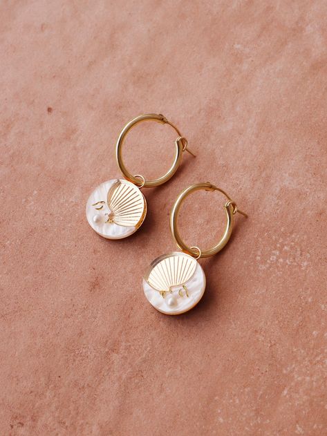 Hoop Charms, Wolf Moon, Gold Filled Hoops, Cotton Gifts, Moon Jewelry, Original Jewelry, Jewelry Inspo, Sterling Silver Hoops, Mode Inspiration