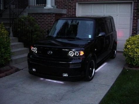 All black Scion XB 2006... DIGG!!! Teenage Cars, Lights With Pictures, Scion Accessories, Zombie Survival Vehicle, Toyota Scion Xb, Scion Xd, Mom Car, Future Cars, Scion Xb