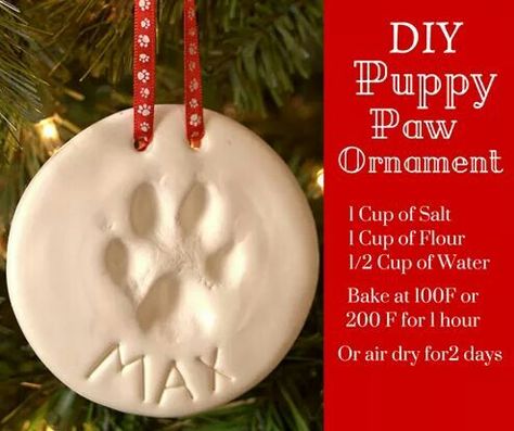 Homemade Paw Print Ornaments, Diy Paw Print Mold, Dog Footprint Ornament, Paw Imprint Diy, Pawprint Ornament Diy, Dog Paw Print Christmas Ornament, Diy Dog Paw Ornament, Dog Diy Ornament, Paw Ornament Diy