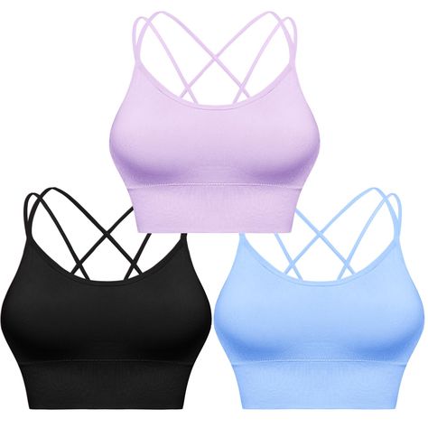 PRICES MAY VARY. ✔Unique Design: This strappy sports bra offers extra back support, fashionable and stylish. Crisscross back straps let you twist with ease, fits for gym,running, workouts, yoga, pilates also daily wear ✔Breathable Material: with cotton-like moisture-wicking meterial, this bra is soft and comfortable to wear in any occasion. We wear-tested by our in-house team for the Perfect Fit ! You Will Get Staying Fit & Focused ✔Removable Padding: Seamless sports bra with removable pads add Workouts Yoga, Bra For Women, Lounge Bra, Staying Fit, Leggings Shorts, Strappy Sports Bras, Seamless Sports Bra, Yoga Bra, Running Workouts