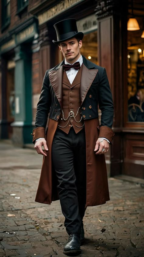 Men Steampunk Fashion, Steampunk Outfit Men, Steampunk Fashion Men, Steampunk Mens Fashion, Male Fantasy Clothing, Steampunk Male, Steampunk Character, Steampunk Men, Steampunk Couture