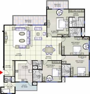 Prestige Shantiniketan (4BHK+5T (3,122 sq ft) + Servant Room 3122 sq ft) Servant Room, Fashion Designer Studio, Apartment Plans, Apartment For Sale, Furniture Layout, Master Plan, Apartments For Sale, The Prestige, Bangalore