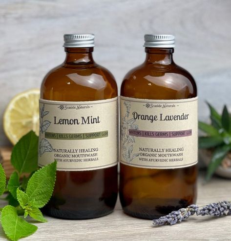 Organic Mouthwash Teeth Whitening Organic Essential Oils - Etsy Organic Mouthwash, Herbal Mouthwash, Homemade Mouthwash, Mouth Rinse, Kidney Cleanse, Lemon Mint, Love Challenge, Lemon Lavender, Organic Essential Oils