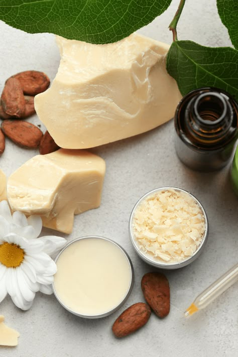 Cocoa Butter Benefits, Baby Dry Skin, Lotion Bars Recipe, Shea Butter Benefits, Anti Aging Homemade, Body Butters Recipe, Organic Butter, Unrefined Shea Butter, Products Photography