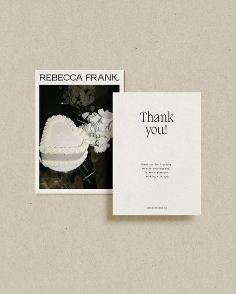 Lindsay — Brand & Website Designer on Instagram: "Cutie thank you card concepts for @rebeccafrank.co 🤭🍰 which one is your favourite?" Fashion Thank You Card, Branded Thank You Cards, Branding Thank You Card, Pr Package Card, Brand Thank You Card Design, Thank You Card Inspiration, Luxury Thank You Card, Thank You Postcard, Brand Thank You Card