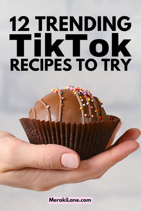 12 TikTok Recipes Worth Trying | When it comes to TikTok videos, there are so many trends to discover - TikTok dances, singing, funny and relatable stuff, fitness challenges and - my favorite - FOOD! Whether you're looking for easy and healthy breakfast, lunch and dinner ideas, or you're a foodie in need of some coffee and dessert inspo, we've got you covered. From whipped coffee, to breakfast tortillas, to baked pasta, to hot chocolate bombs and an Oreo mug cake, these are delish! Tik Tok Recipes Desserts, Trending Baking Ideas, Tiktok Desserts Videos, Tik Tok Desserts, Tiktok Snack Recipes, Tiktok Dessert Recipes, Tiktok Treats, Tik Tok Recipes Videos, Viral Food Recipes