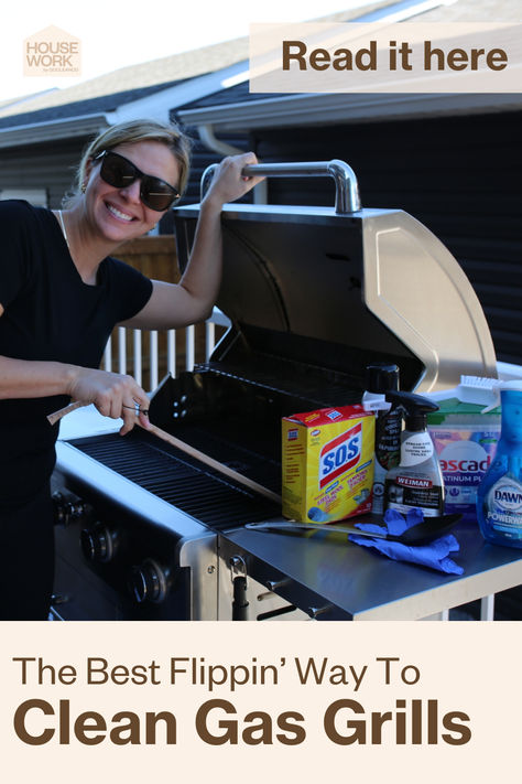 The Best Flippin' Way to Clean Gas Grills Best Way To Clean A Grill, How To Clean Bbq Grill Grates, Best Way To Clean Grill Grates, Cleaning Gas Grill, How To Clean A Grill, Grill Cleaning Hacks, Clean Gas Grill, Clean Pots And Pans, Clean Bbq Grill Grates