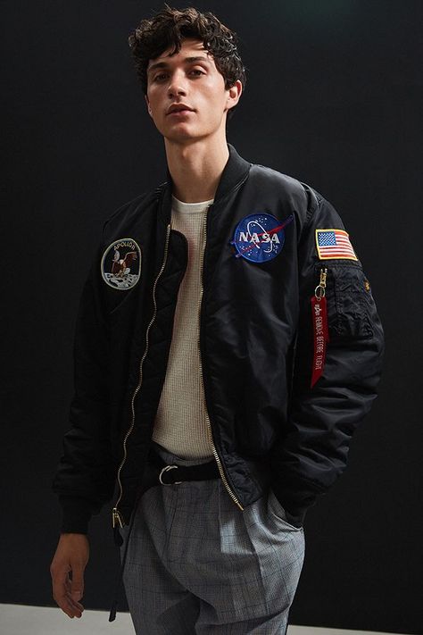 Nasa Jacket, Nasa Clothes, Slim Joggers, Suits Men Business, Street Fashion Men Streetwear, Closet Fashion, Mens Casual Outfits, Casual Style Outfits, Character Outfits