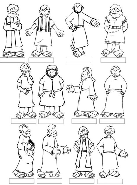 Jesus 12 Disciples Coloring Page 12 Disciples, Sunday School Projects, Jesus Coloring Pages, Sunday School Coloring Pages, Bible Story Crafts, Preschool Bible, School Coloring Pages, Children's Activities, Bible Coloring Pages