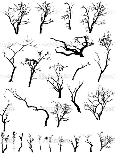 Scary Dead Trees Dead Tree Tattoo, Trees Drawing, Branch Drawing, Tree Tattoos, Branch Tattoo, Dead Tree, Dark Tree, Tree Sketches, 수채화 그림