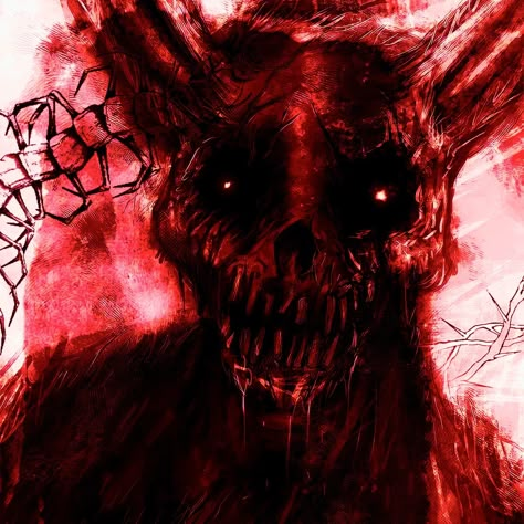 Scary Mouth Reference, Cannibalcore Pfp, Demon Profile Picture, Arachnophobia Aesthetic, Scary Demon Art, Gorey Art Style, Gore Background, Scary Pfps, Dark Creepy Art