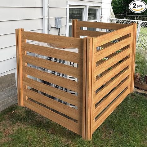 Amazon.com : Beimo Air Conditioner Fence Wood Composter Bin 3 Panels 36 "L x 36 "W x 36 "H Privacy Screens Fence Panels for Outside，Outdoor Trash Can Pool Equipment Enclosure Panels : Patio, Lawn & Garden Air Conditioner Screen, Air Conditioner Fence, Pool Equipment Enclosure, Hide Trash Cans, Wood Bin, Outdoor Air Conditioner, Garden Privacy Screen, Fence Wood, Privacy Fence Screen