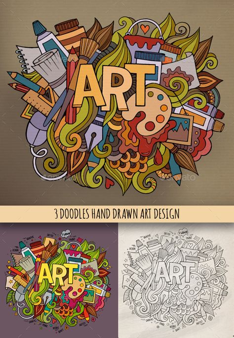 Lettering Words Art, Index Design For Art File, Art Related Doodles, Doodle For Wall, Doodle Art With Color, Doodle Art Color, Art Background Ideas, Arts Doodle, Doodle Art Name