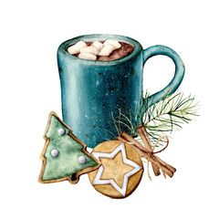 Free Vector | Watercolor gingerbread man cookie collection Cookies Marshmallow, Cookies Cinnamon, Trendy Illustration, Watercolor Christmas Card, Cup Cookies, Marshmallow Cookies, Holiday Symbols, Winter Coffee, Painted Cups