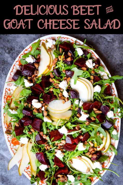 Goat Cheese Salad Dressing, Beet Goat Cheese Salad, Golden Beets Salad, Easter Salad Recipes, Easy Sausage Recipes, Balsamic Dressing Recipe, The Perfect Salad, Thanksgiving Salad, Beet And Goat Cheese