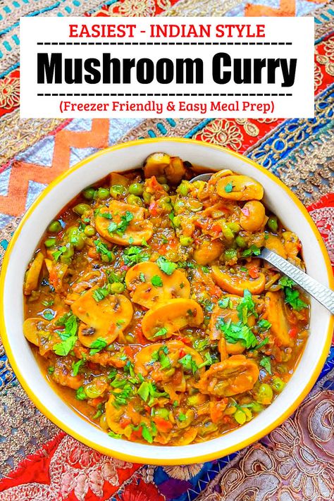 Easy Indian Mushroom Curry Recipe (Mushroom Masala) Indian Mushroom, Mushroom Masala Recipe, Mushroom Marsala, Mushroom Masala, Recipe Mushroom, Make Step By Step, Mushroom Curry, Curry Spices, Masala Recipe