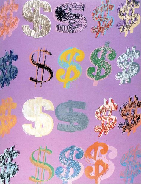 Warhol Dollar Sign, Andy Warhol, Purple