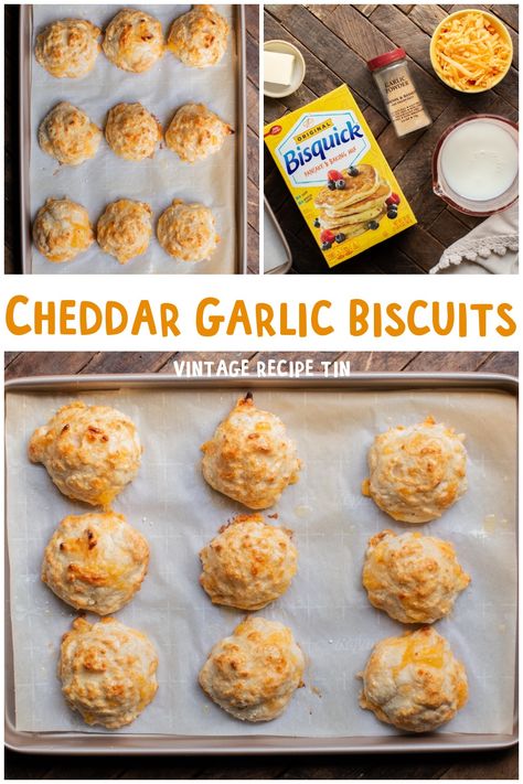 Cheddar Bay Biscuits Bisquick, Cheddar Garlic Biscuits, Bisquick Mix Recipe, Garlic Cheese Biscuits, Garlic Cheddar Biscuits, Garlic Biscuits, Bisquick Biscuits, Baking Mix Recipes, Red Lobster Cheddar Bay Biscuits