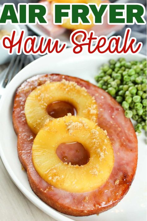 Steak In Air Fryer, Steak In The Air Fryer, Air Fryer Ham, Ham Steak Recipes, Fried Ham, Ham Steak, New Air Fryer Recipes, Air Fryer Recipes Snacks, Grilled Ham And Cheese