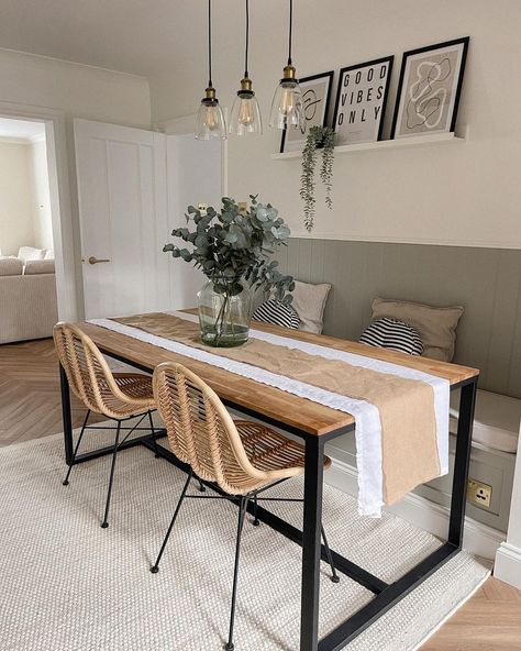 Laura Byrnes Home’s Instagram profile post: “Dining room ✨ code BYRNES25 will give you 25% @benuta.co.uk” Dining Room Carpet Ideas, Tiny Dining Rooms, Condo Renovation, Neutral Dining Room, Boho Dining Room, Dining Room Updates, Laura Byrnes, Redecorating Ideas, Apartment Dining