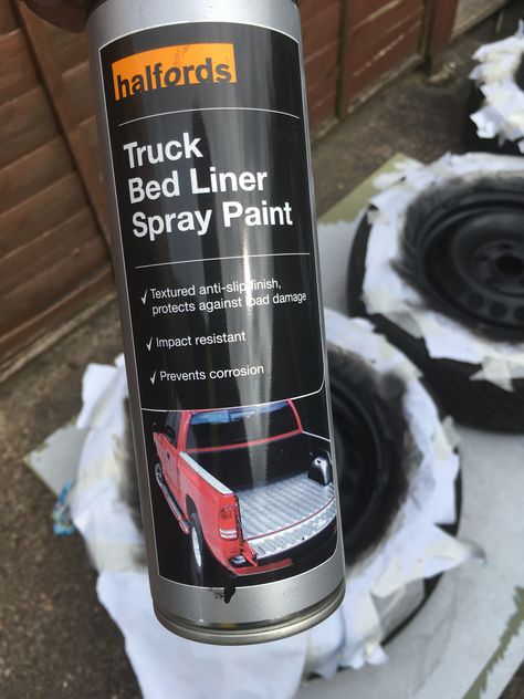 Spray Paint Hacks, Truck Bed Liner Paint, Bed Liner Paint, Campervan Build, Paint Hacks, Truck Bed Liner, Bed Liner, Vw T5, Truck Bed