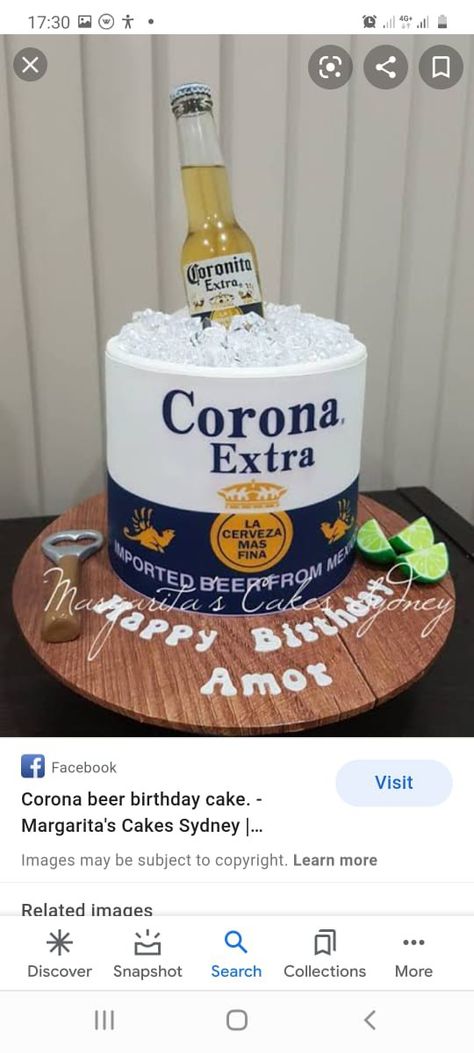 Beer Can Cakes For Men, Happy Birthday Beer Cake, Beer Shaped Cakes For Men, Beer Can Cakes For Men Diy, Corona Cake Beer, Margarita Cake, Birthday Beer Cake, Beer Cake, Bday Cake