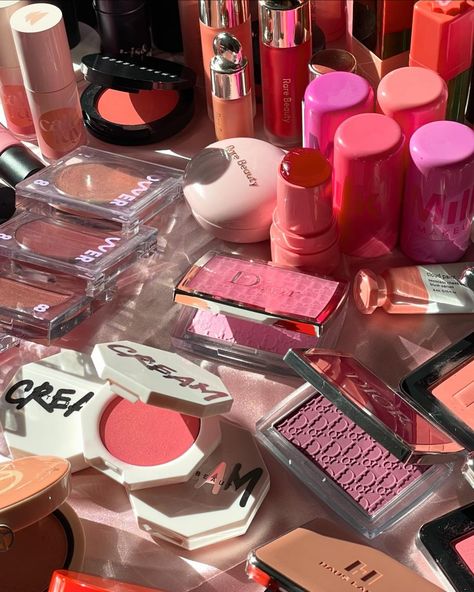 Lalala Girl, Glossier Blush, Dior Blush, Blush Collection, Make Me Blush, Makeup Drawer, Coral Blush, Skincare Aesthetic, Makeup Needs