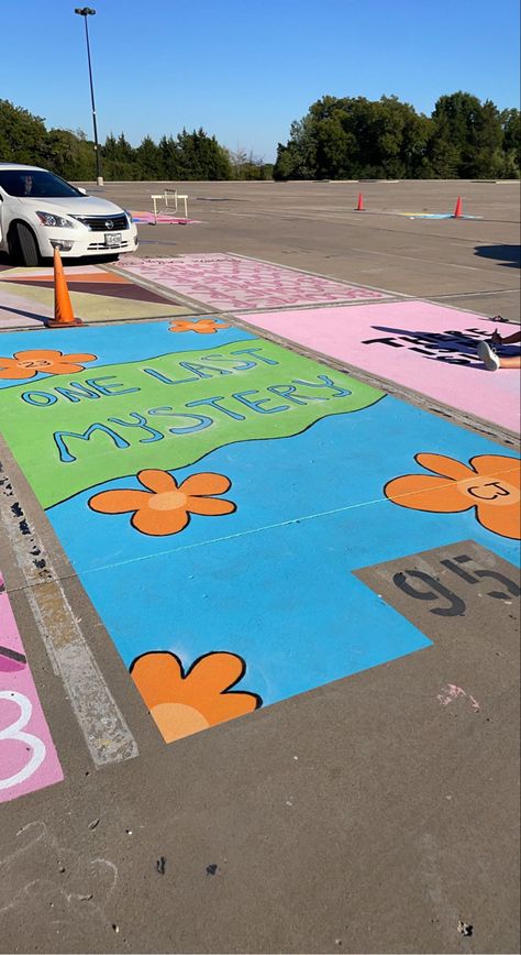 Ska, Pastel, Dinosaur Parking Spot Painting, Coraline Senior Parking Spot, Book Themed Senior Parking Spot, Tinkerbell Senior Parking Spot, Senior Parking Spaces Theatre, Later Dudes Senior Parking Spot, Fun Senior Parking Spots