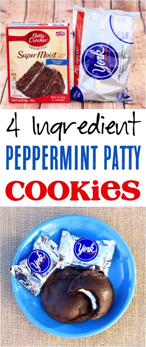 York Peppermint Cookie Recipe! (Just 4 Ingredients) - Never Ending Journeys Peppermint Cookies Recipe, Christmas Chocolate Desserts, Peppermint Cookie Recipe, Peppermint Cookie, Peppermint Patty, Cake Mix Cookie Recipes, Chocolate Christmas, Winter Parties, Peppermint Cookies